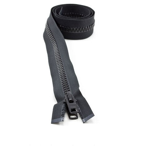 YKK Vislon #10 Separating Zipper AutoLok Short Double Pull Metal Slider 36 Inch Black YKK Vislon #10 Separating Zipper AutoLok Short Double Pull Metal Slider 36 Inch Black