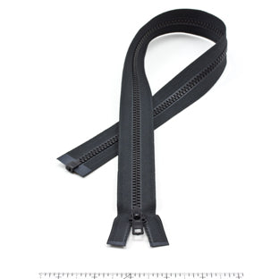 YKK Vislon #5 Separating Zipper AutoLok Short Single Pull Metal Slider VSOL56 24 inch Black YKK Vislon #5 Separating Zipper AutoLok Short Single Pull Metal Slider VSOL56 24 inch Black