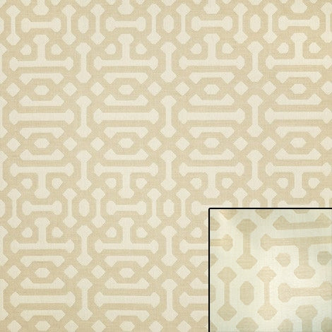 Sunbrella Fretwork Flax 45991-0001 Elements Collection - Reversible Upholstery Fabric (Dark Side)