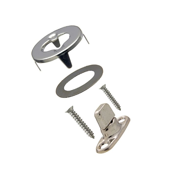 Common Sense Turn Button Fastener Set - Cloth-to-Surface (Nickel-Plated Brass) - (Screws are included)