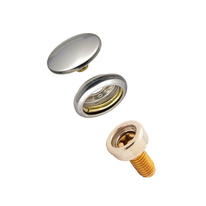 DOT Durable Snap Fastener Set - Cloth-to-Surface (Nickel-Plated Brass) 5/8 inch Screw Stud DOT Durable Snap Fastener Set - Cloth-to-Surface (Nickel-Plated Brass) 5/8 inch Screw Stud