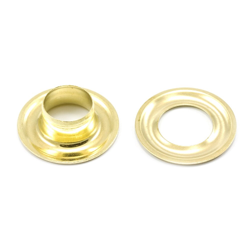 DOT Grommet with Plain Washer #2J (20-007J250001TXG) Bright Brass 3/8 inch 1-gross DOT Grommet with Plain Washer #2J (20-007J250001TXG) Bright Brass 3/8 inch 1-gross