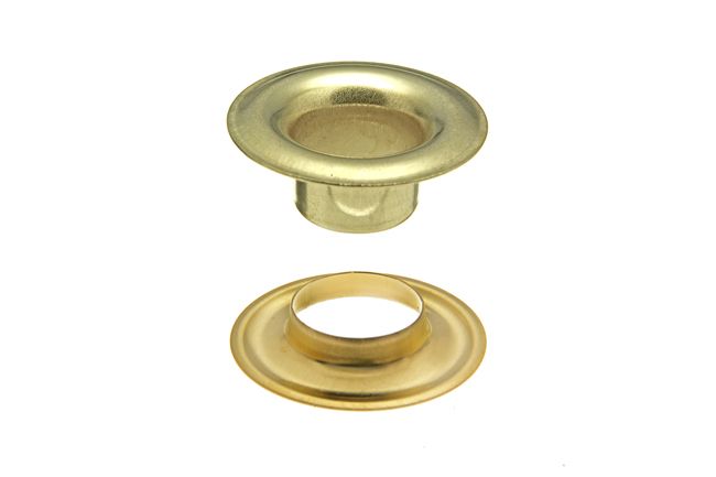 DOT Sheet Metal Grommet with Neck Washer #00 (20 - 007N0050001XG) Brass 3/16 inch 1 - gross - Outdoor Textiles