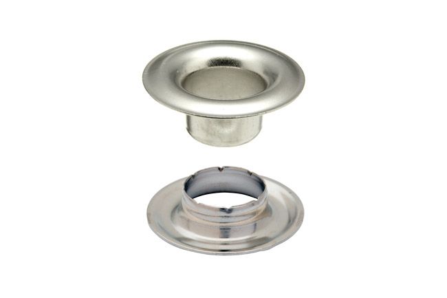 DOT Sheet Metal Grommet with Neck Washer #3 (20-007N351831XG) Nickel-Plated Brass 7/16 inch 1-gross DOT Sheet Metal Grommet with Neck Washer #3 (20-007N351831XG) Nickel-Plated Brass 7/16 inch 1-gross