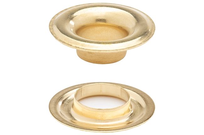 DOT Sheet Metal Grommet with Neck Washer #4 (20-007N450001XG) Bright Brass 1/2 inch 1-gross DOT Sheet Metal Grommet with Neck Washer #4 (20-007N450001XG) Bright Brass 1/2 inch 1-gross