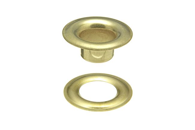 DOT Sheet Metal Grommet with Plain Washer #3 (20-0070350001XG) Bright Brass 7/16 inch 1-gross DOT Sheet Metal Grommet with Plain Washer #3 (20-0070350001XG) Bright Brass 7/16 inch 1-gross