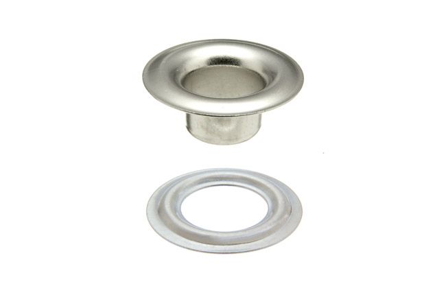 DOT Sheet Metal Grommet with Plain Washer #3 (20-0070351831XG) Nickel-Plated Brass 7/16 inch 1-gross DOT Sheet Metal Grommet with Plain Washer #3 (20-0070351831XG) Nickel-Plated Brass 7/16 inch 1-gross