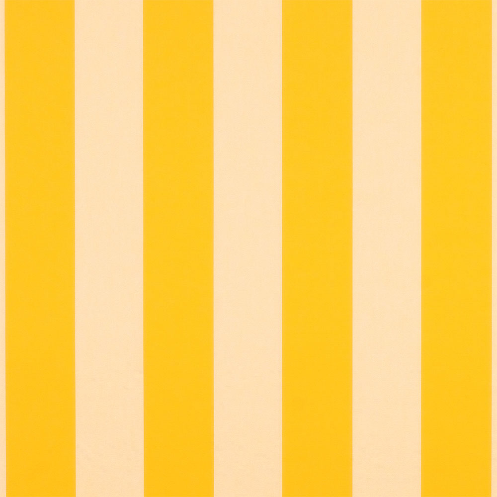 Sample of Sunbrella Beaufort Yellow / White 6 Bar 5702-0000 46-Inch Stripes Awning / Shade Fabric