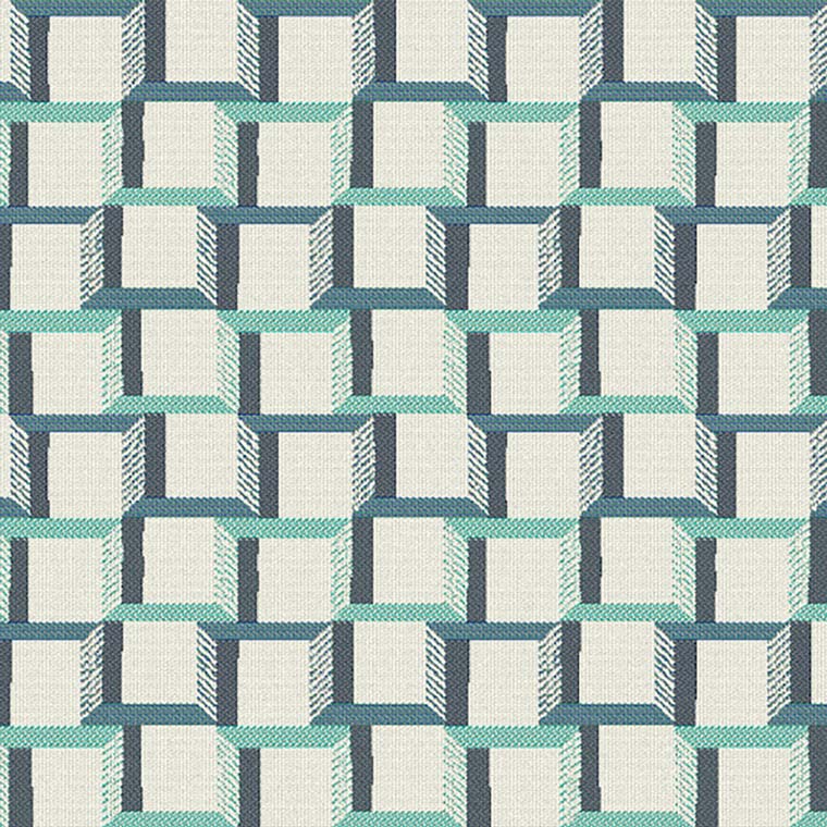 Sample of Sunbrella Beveled Squares Lagoon 145471-0001 Upholstery Fabric Sample of Sunbrella Beveled Squares Lagoon 145471-0001 Upholstery Fabric