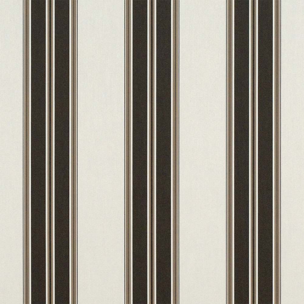 Sample of Sunbrella Black / Taupe Fancy 4946-0000 46-Inch Stripes Awning / Shade Fabric Sample of Sunbrella Black / Taupe Fancy 4946-0000 46-Inch Stripes Awning / Shade Fabric