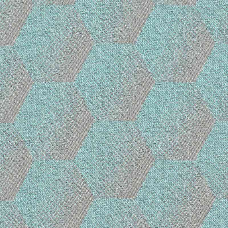 Sample of Sunbrella Hexagon Agua HEX J205 140 European Collection Upholstery Fabric Sample of Sunbrella Hexagon Agua HEX J205 140 European Collection Upholstery Fabric