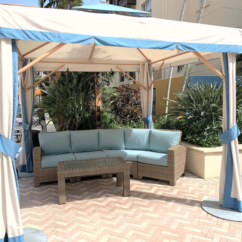 Sunbrella RAIN Dupione Celeste 8067-0000 77 Waterproof Upholstery Fabric