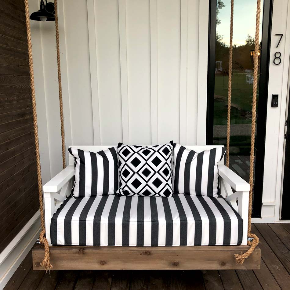 Sunbrella Yacht Stripe Black YAC 3740 European Collection Upholstery Fabric