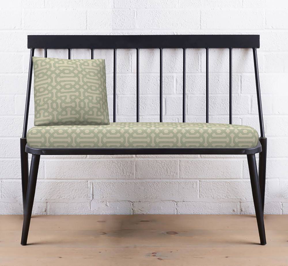 Sunbrella Fretwork Mist 45991-0000 Elements Collection - Reversible Upholstery Fabric (Dark Side)