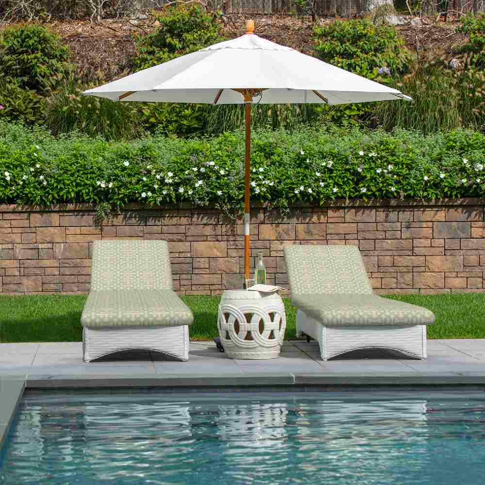 Sunbrella Fretwork Mist 45991-0000 Elements Collection - Reversible Upholstery Fabric (Dark Side)