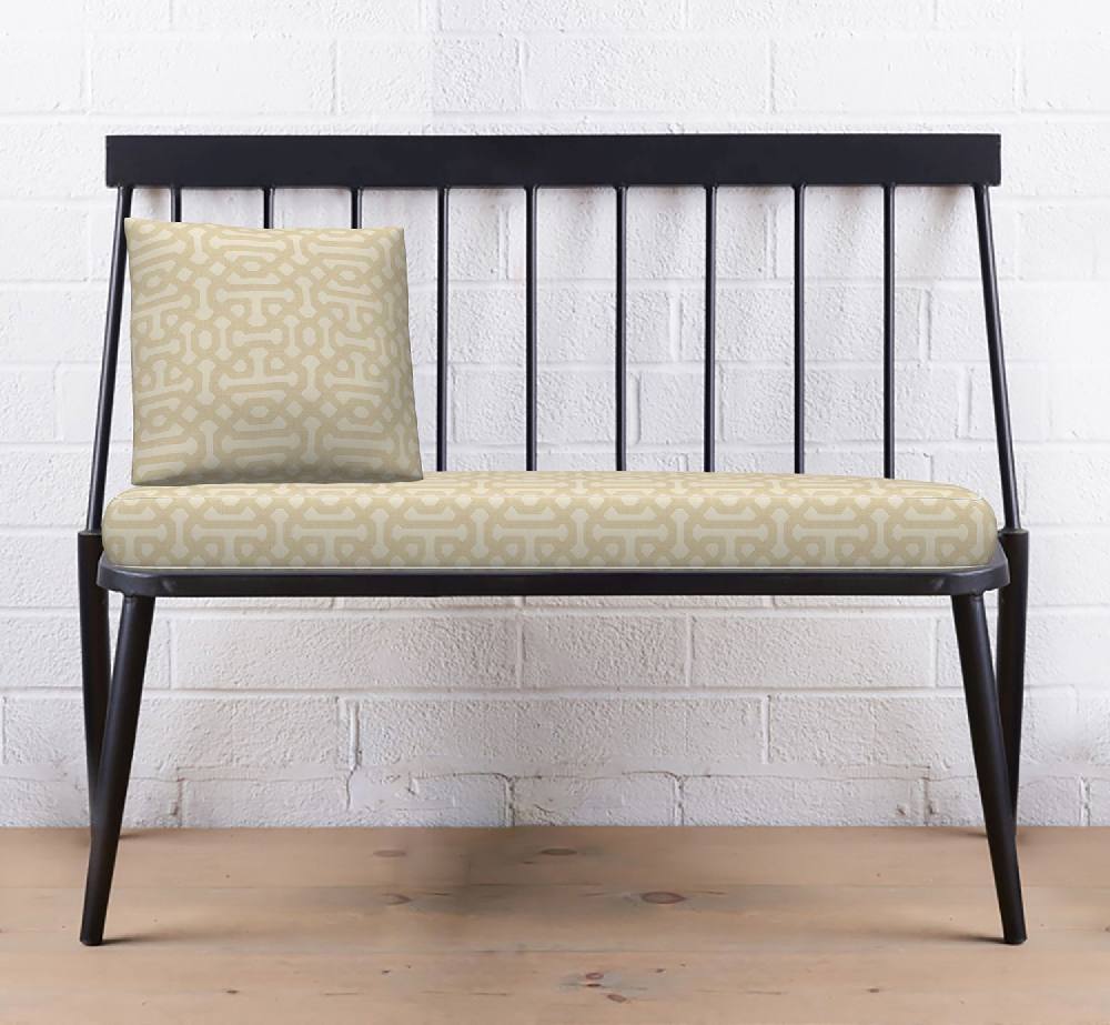 Sunbrella Fretwork Flax 45991-0001 Elements Collection - Reversible Upholstery Fabric (Dark Side)