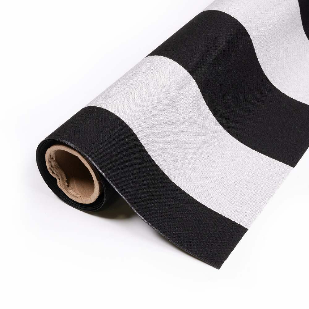 Sunbrella Beaufort Black / White 6 Bar 5704-0000 46-Inch Stripes Awning / Shade Fabric