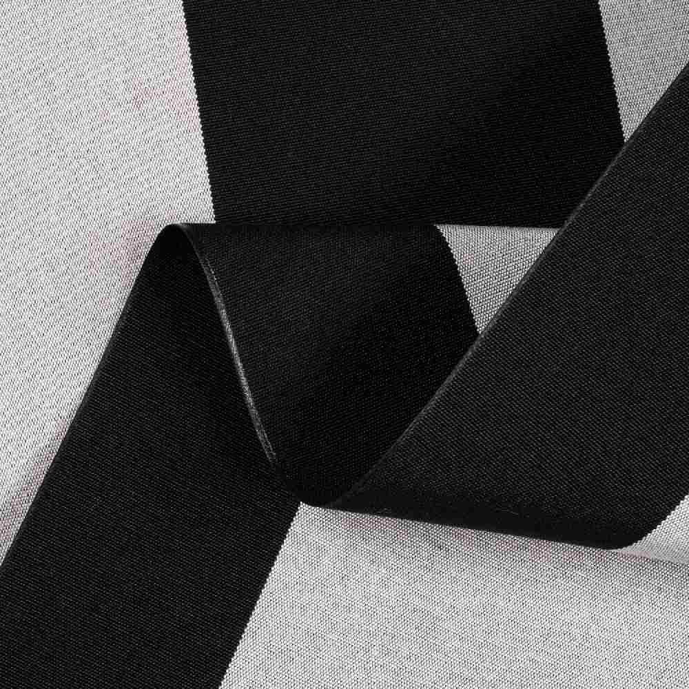 Sunbrella Beaufort Black / White 6 Bar 5704-0000 46-Inch Stripes Awning / Shade Fabric