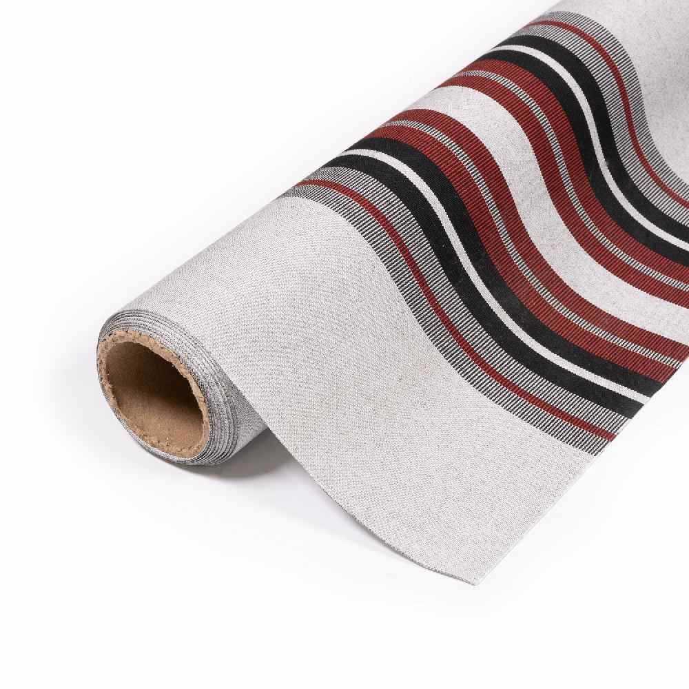 Sunbrella Burgundy / Black / White 4798-0000 46-Inch Stripes Awning / Shade Fabric Sunbrella Burgundy / Black / White 4798-0000 46-Inch Stripes Awning / Shade Fabric