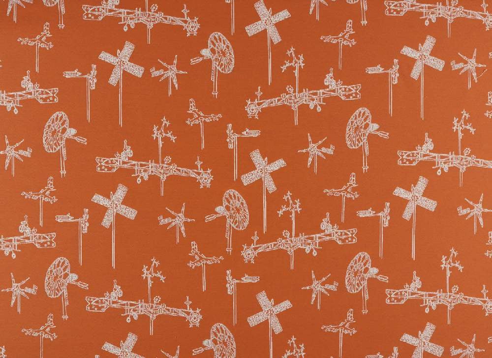 Sunbrella by Mayer Whirligig Tangerine 431-009 Vollis Simpson Collection Upholstery Fabric Sunbrella by Mayer Whirligig Tangerine 431-009 Vollis Simpson Collection Upholstery Fabric