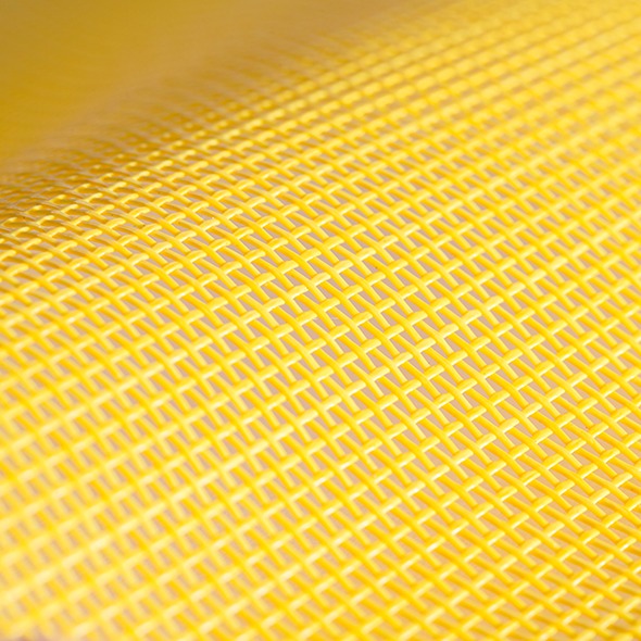 Sample of Textilene Open Mesh Yellow T13DLS334 54 inch Sling Fabric Sample of Textilene Open Mesh Yellow T13DLS334 54 inch Sling Fabric