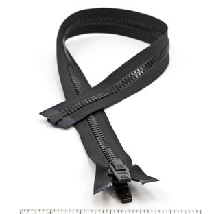YKK Vislon #10 Separating Zipper AutoLok Double Pull Plastic Slider 30 inch Black YKK Vislon #10 Separating Zipper AutoLok Double Pull Plastic Slider 30 inch Black