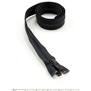 YKK Vislon #10 Separating Zipper AutoLok Double Pull Plastic Slider 36 inch Black YKK Vislon #10 Separating Zipper AutoLok Double Pull Plastic Slider 36 inch Black