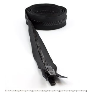YKK Vislon #10 Separating Zipper AutoLok Double Pull Plastic Slider 66 inch Black YKK Vislon #10 Separating Zipper AutoLok Double Pull Plastic Slider 66 inch Black