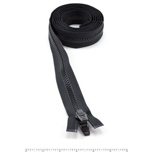 YKK Vislon #10 Separating Zipper AutoLok Double Pull Plastic Slider 84 inch Black YKK Vislon #10 Separating Zipper AutoLok Double Pull Plastic Slider 84 inch Black
