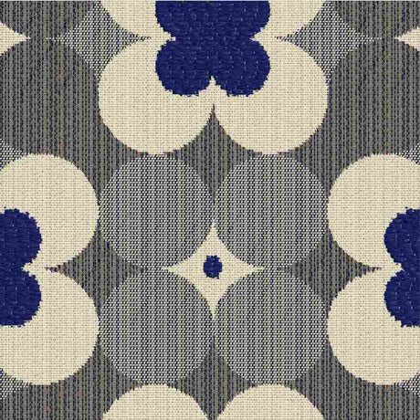 Sample of Outdura Poppy Midnight 7500 Ovation 3 Collection - Lofty Blue Upholstery Fabric