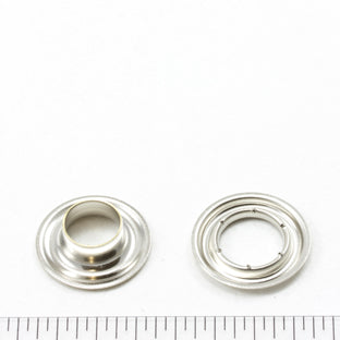 Sharpened Edge Grommet with Small Tooth Washer #2 Nickel-Plated Brass 3/8" 500 pack