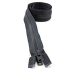 YKK Vislon #10 Separating Zipper AutoLok Short Double Pull Metal Slider 36 Inch Black