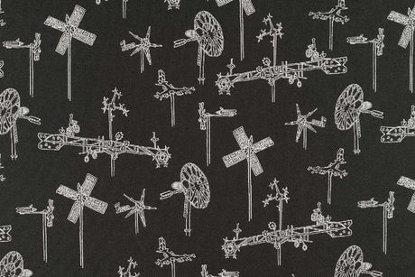 Sample of Sunbrella by Mayer Whirligig Onyx 431-006 Vollis Simpson Collection Upholstery Fabric