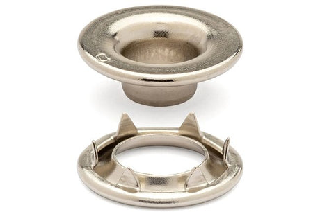 DOT Rolled Rim Grommet with Spur Washer #0 (20-007R051831XG) Nickel-Plated Brass 9/32 inch 1-gross