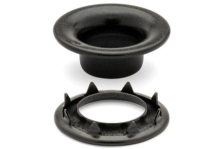 DOT Rolled Rim Grommet with Spur Washer #4 (20-007R401611XG) Government Black Brass 9/16 inch 1-gross
