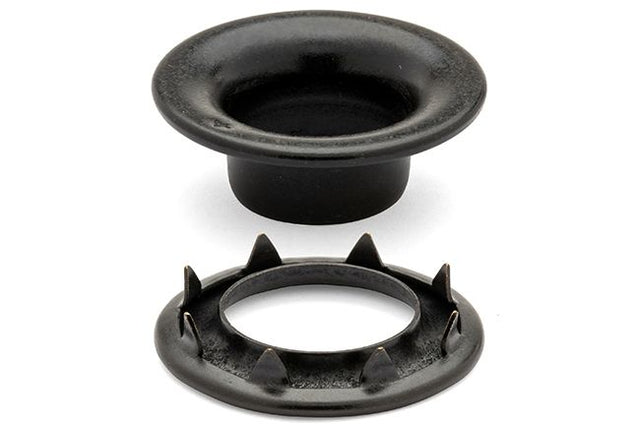 DOT Rolled Rim Grommet with Spur Washer #4 (20-007R401611XG) Government Black Brass 9/16 inch 1-gross