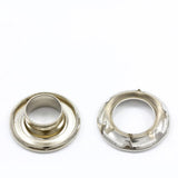 Self-Piercing Rolled Rim Grommet with Spur Washer #1 Nickel-Plated Brass 3/8" 250 pack