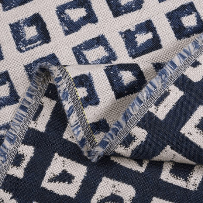 Sunbrella Kindle Indigo 145666-0004 Fusion Collection - Reversible Upholstery Fabric (Dark Side)