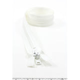 YKK Vislon #10 Separating Zipper AutoLok Short Double Pull Metal Slider 60 inch White
