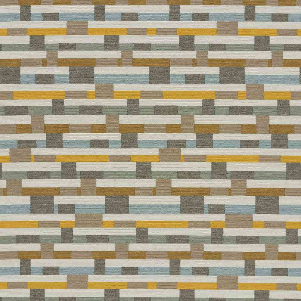 Sample of Sunbrella by Mayer Metal Strips Desert Flower 434-002 Vollis Simpson Collection Upholstery Fabric