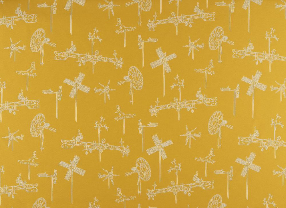 Sample of Sunbrella by Mayer Whirligig Sunshine 431-002 Vollis Simpson Collection Upholstery Fabric