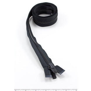YKK Vislon #10 Separating Zipper AutoLok Double Pull Plastic Slider 42 inch Black