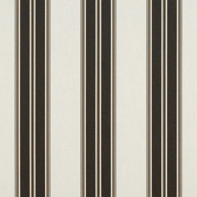 Sunbrella Black / Taupe Fancy 4946-0000 46-Inch Stripes Awning / Shade Fabric