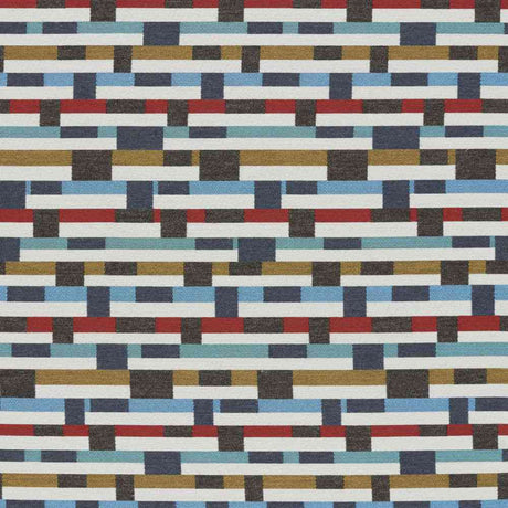 Sample of Sunbrella by Mayer Metal Strips Regatta 434-004 Vollis Simpson Collection Upholstery Fabric