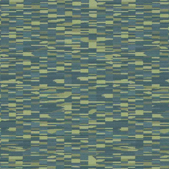 Sample of Sunbrella by Mayer Collage Emerald 417-013 Imagine Collection Upholstery Fabric