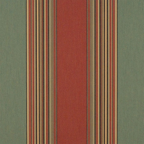 Sunbrella Vintage Henna / Fern 4969-0000 46-Inch Stripes Awning / Shade Fabric