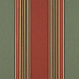 Sample of Sunbrella Vintage Henna / Fern 4969-0000 46-Inch Stripes Awning / Shade Fabric