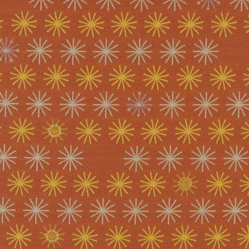 Sample of Sunbrella by Mayer Spokes Sunset 435-009 Vollis Simpson Collection Upholstery Fabric