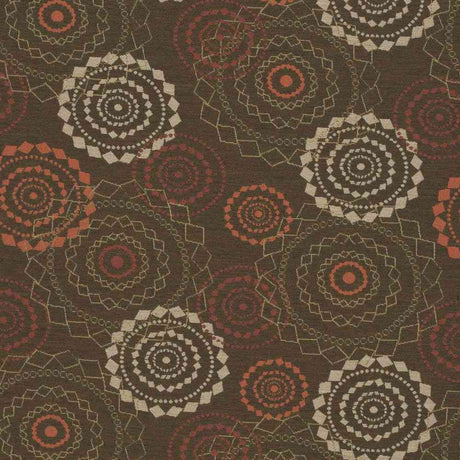 Sample of Sunbrella by Mayer Mandala Bronze 418-000 Imagine Collection Upholstery Fabric