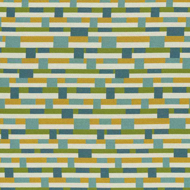 Sample of Sunbrella by Mayer Metal Strips Springtime 434-003 Vollis Simpson Collection Upholstery Fabric